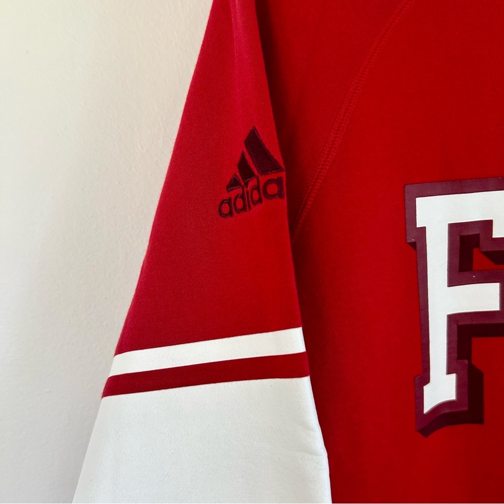 Adidas FC Bayern München FCB Red Sweatshirt w/ Logo Soccer Crewneck - Picture 5 of 10
